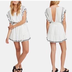 Free People Weekend Brunch Black White Mini Dress